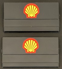 2 OLD 1970's SHELL CORP EMPLOYEE PLASTIC NAMETAGS BADGE OIL GAS STATION VINTAGE picture