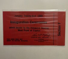 Ronald Reagan 1985 Inaugural Ticket EXCELLENT Condition Sealed picture