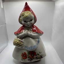 Vintage Hull Little Red Riding Hood Cookie Jar 1940’s  Pat. Des. No. 135889 USA picture
