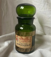 French Vintage Green Glass Prune Jar picture