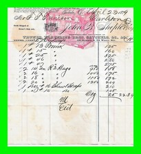 1879 Toledo OH John B. Shepler Trunks, Travel Bags - Rare Color Letter Head Bill picture