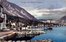 Montenegro Kotor Bay Perzagno Harbor View 1927 PC picture