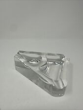 Vintage CESKA 5 1/4” x  4 3/4” Heavy Crystal Clear Glass Triangle Pipe Ashtray picture