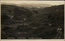 SHERINGHAM NORFOLK Pretty Corner Bird's Eye View Vintage RPPC picture