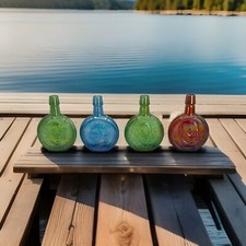 VTG Set of 4 Wheaton Glass Presidential Commemorative Carnival Glass Bottles picture