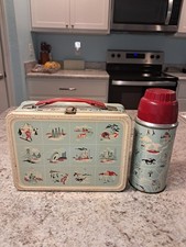 1958 Americana Lunch Box & Thermos * Vintage * Lunchbox kit pail RARE Very Good picture