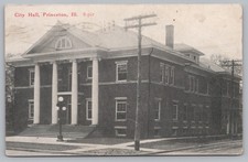City Hall, Princeton, IL-Illinois, Posted 1916 Vintage Postcard TS-13A picture