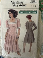 Vogue very easy pattern 1989 7528 size 8-12 dress picture