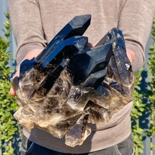 7.1LB  Large Natural Smoky Black Quartz Cluster Crystal raw Specimen Healing picture