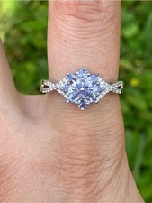 Genuine Tanzanite Sterling Silver Ring Size 9 picture