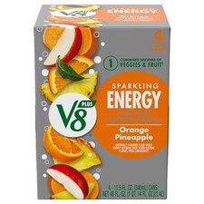 V8 Sparkling Energy Drinks Orange Pineapple 1pk 11.5 fl oz Can, 4 Count picture
