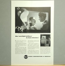 1946 RCA Radio Corporation of America Print Ad Searchlight Brilliance Home TV picture