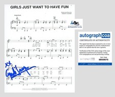 CYNDI LAUPER AUTOGRAPH SIGNED GIRLS JUST WANT TO HAVE FUN SHEET MUSIC ACOA picture