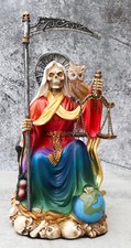Ebros Rainbow Robe All Powers Holy Death Santa Muerte Skeleton DOD Figurine picture