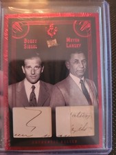 Bugsy Siegel/Meyer Lansky 2025 Pieces of the Past Mobsters DUAL HANDWRITTEN card picture