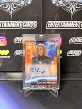2025 Topps Chrome Marvel Captain Marvel Brie Larson Orange Auto /25  picture