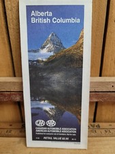1990 AAA CAA Alberta British Columbia Vintage Street Map  picture