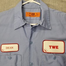 Vtg TWA Shirt Trans World Express TWE Airlines White Red Work Uniform Patch XL picture