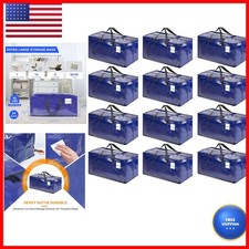 CHVEGLUZ 12 Pack Moving Bags Extra Large Blue Heavy Duty Storage with Zipper picture
