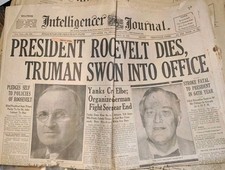 Vintage Newspaper Lot FDR Dies Orson Welles War of the Worlds 1938-45 Lancaster picture