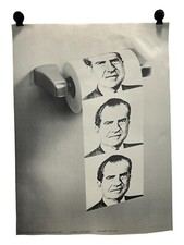 Vintage Richard Dick Nixon Toilet Paper Anti War Poster Political Poster picture