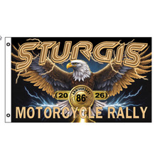 Flag 2026 Sturgis Motorcycle Rally Lightning Eagle picture
