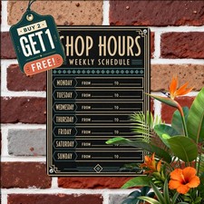 Storefront Operation Business Hours Notice Door Sign Vintage Metal Tin Sign picture