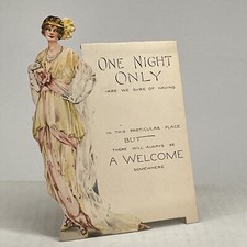 P.F. Volland Arts Crafts Flapper Lady Invitation Card Unused Rare Ephemera 1914 picture