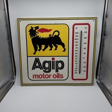 Rare AGIP Motor Oil Sign Ferrari Exotic Formula One ENI Italian Gas Thermometer  picture
