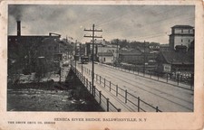 1909 PC-The Seneca River Bridge Leading to Businesses, Baldwinsville, New York picture