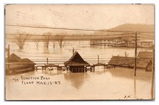 1907 Junction Park Roller Coaster Flooded - New Brighton, PA Postcard RPPC picture