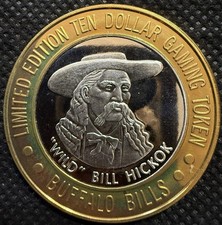 WILD BILL HICKOK BUFFALO BILLS CASINO RARE Limited Edition 999% .6 Oz Pure Silvr picture
