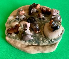 Vintage Hagen Renaker Specialties Hippo River with more hippo friends picture