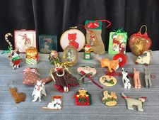 Lot of 26 CAT KITTY Christmas Ornaments Enesco, Wood, Pewter, Cloth Garfield ++ picture