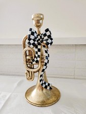 NEW Mackenzie Childs EMERALD LUXE TRUMPET CANDLE HOLDER    Elegant Holiday Decor picture
