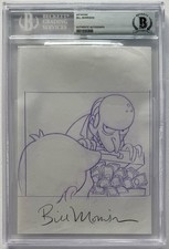 BILL MORRISON SIGNED & SKETCH 5X7 BECKETT ART AND AUTO MR BURNS CASH BRIEFCASE picture