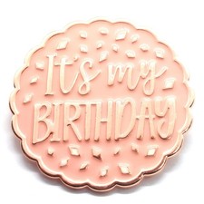 Its My Birthday Celebration Party Pin Pink Enamel Statement Girl Lapel Brooch picture
