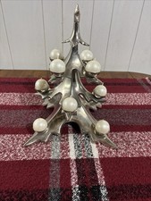 VNT Pottery Barn Christmas Tree 11 W x 14 H with Original Candles. Very Nice picture