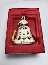 Vintage Lenox NIB Florentine & Pearl Bell Ornament w/24k Gold Trim picture