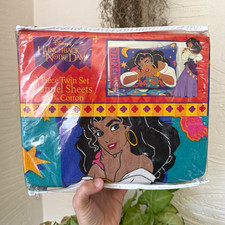 Vintage Deadstock Disney The Hunchback of Notre Dame Flannel Twin Sheets NIB picture