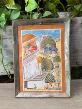 Antique Old Mughal Miniature Painting Print Frame picture