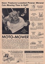 1957 Moto Mower: Cuts Mowing Time In Half Vintage Print Ad picture