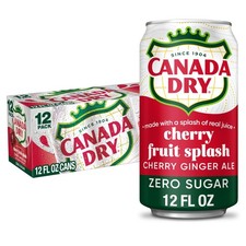 Canada Dry Zero Sugar Cherry Gingerale Fruit Splash 12 Fl Oz (Pack of 12) picture