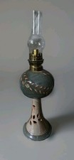 VINTAGE BALETOHE & GAUDARD  FRENCH POTTERY FLORAL OIL DESK LAMP 28