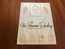 The Brown Derby Restaurant Menu North Vine St., Hollywood Calif. October 22 1943 picture
