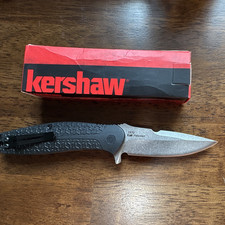Kershaw Burst 1970 Black Stainless Drop Point Liner Lock Knife picture