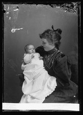 Photo:Mrs L A Thurston Holding Baby Portrait picture
