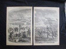2 1894 Harper's Civil War Print's - Gettysburg, July 3, 1863, Pickett's Charge picture