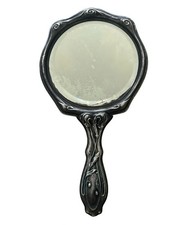 Antique Art Nouveau Handheld Beveled Mirror Figural Lady 1905 picture