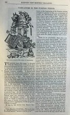 1875 Caricature Art in the Puritan Period illustrated picture